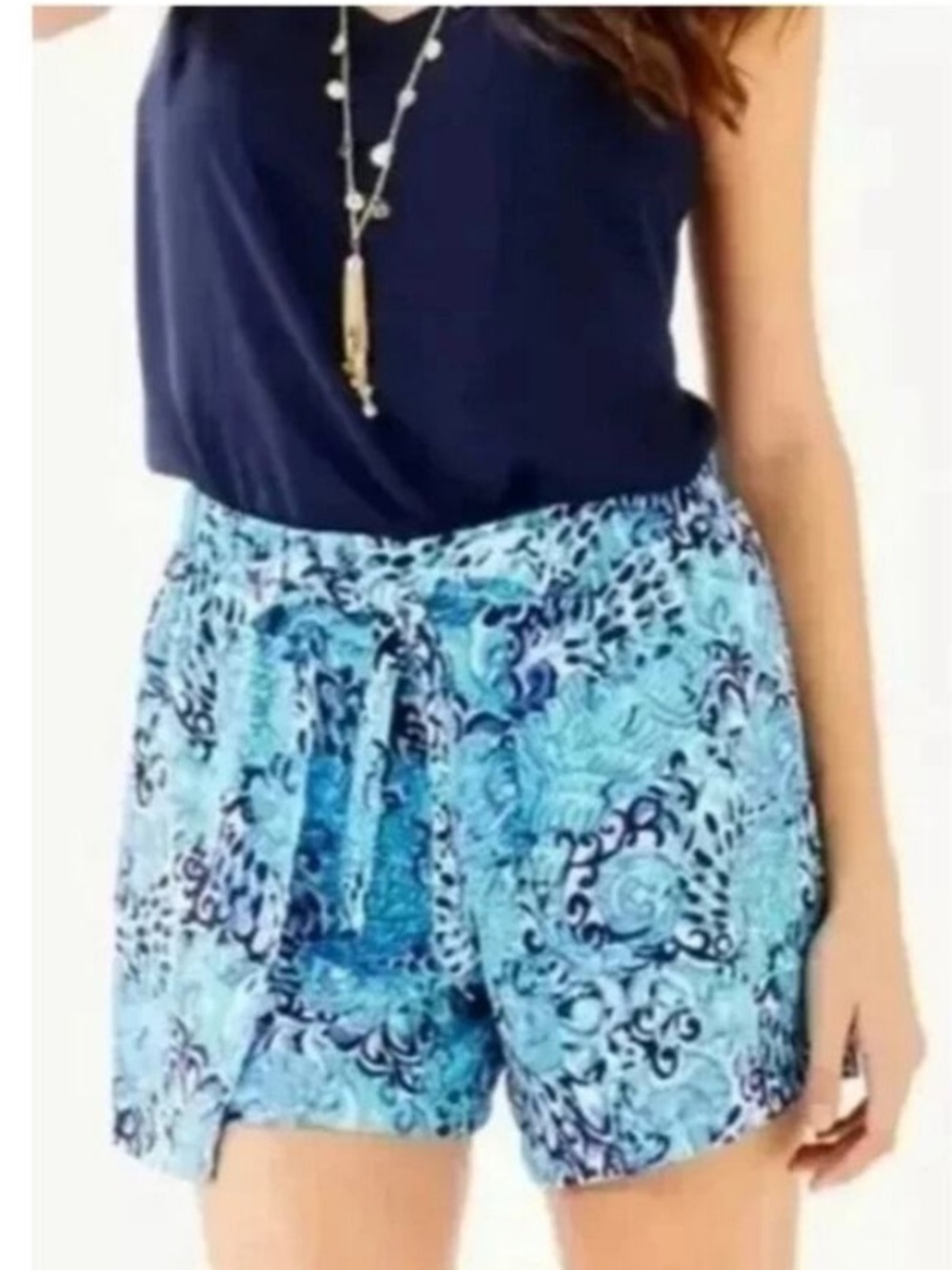 Lilly Pulitzer Mylee Tie Front printed shorts size 10